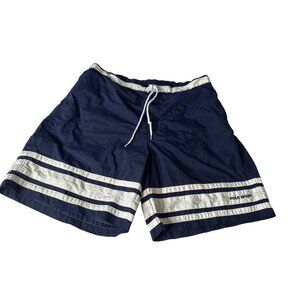 VTG Y2K Polo Sport Ralph Lauren Navy XXL Swim Trunks Nylon Polyester Mesh Lined